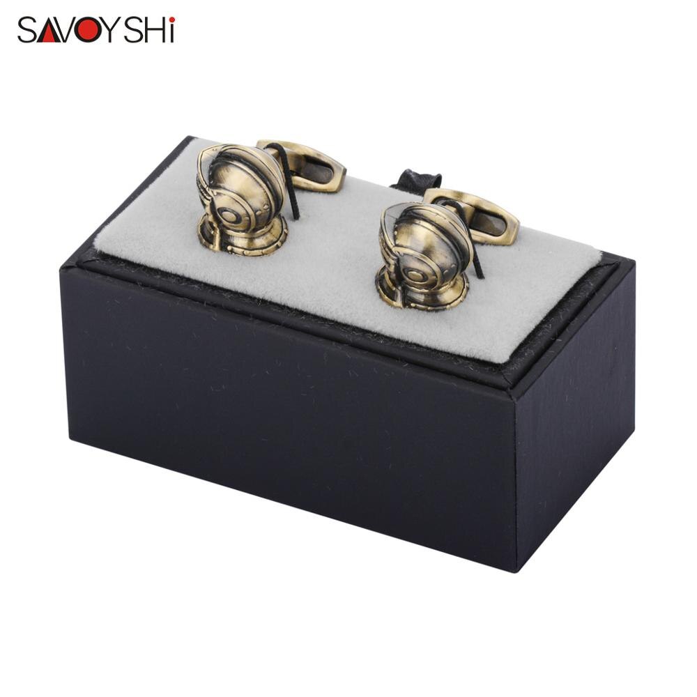 SAVOYSHI retro krieg Helm Manschettenknöpfe für Herren Hemd Manschette näGel Bronze- Manschette Verknüpfungen Manschette tasten Männer Schmuck: Cufflinks mit Kasten C