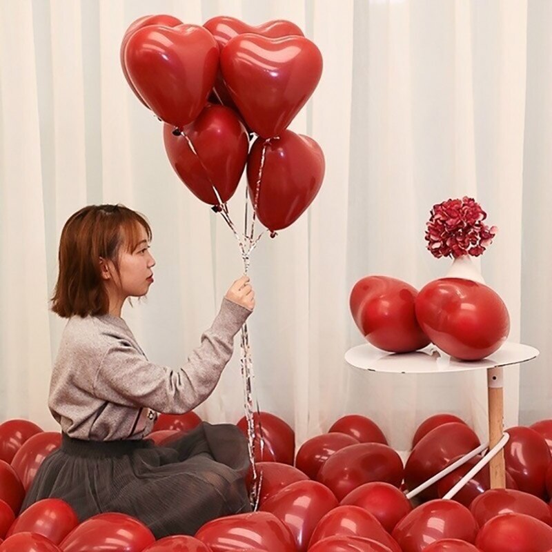 20 piezas globos en forma de corazón de 10 pulgadas, globos de látex para cumpleaños, decoraciones para de cumpleaños, para niños y adultos, globos de aniversario de boda