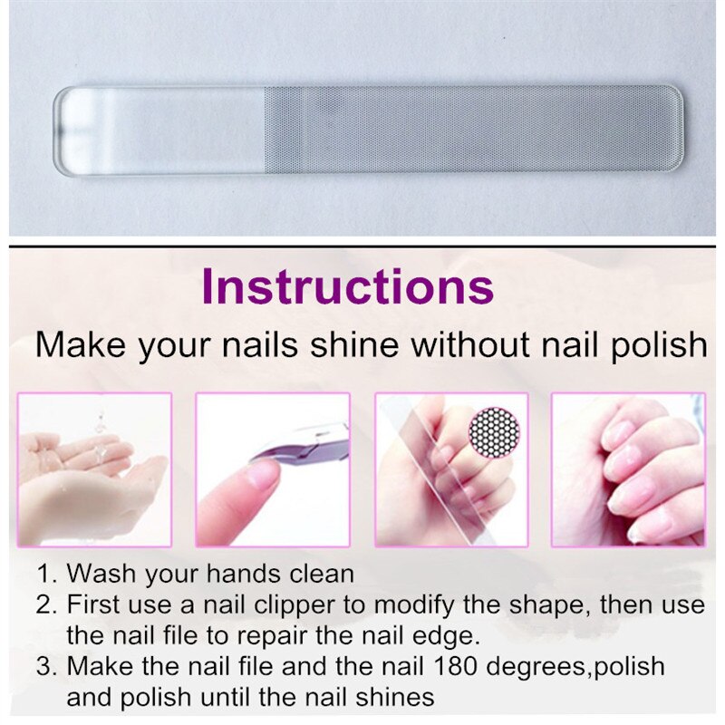 2 stk nano krystal glas holdbart neglebuffer gel uv manicure nail art manicure pedicure værktøj skønhedsværktøjer neglefiler