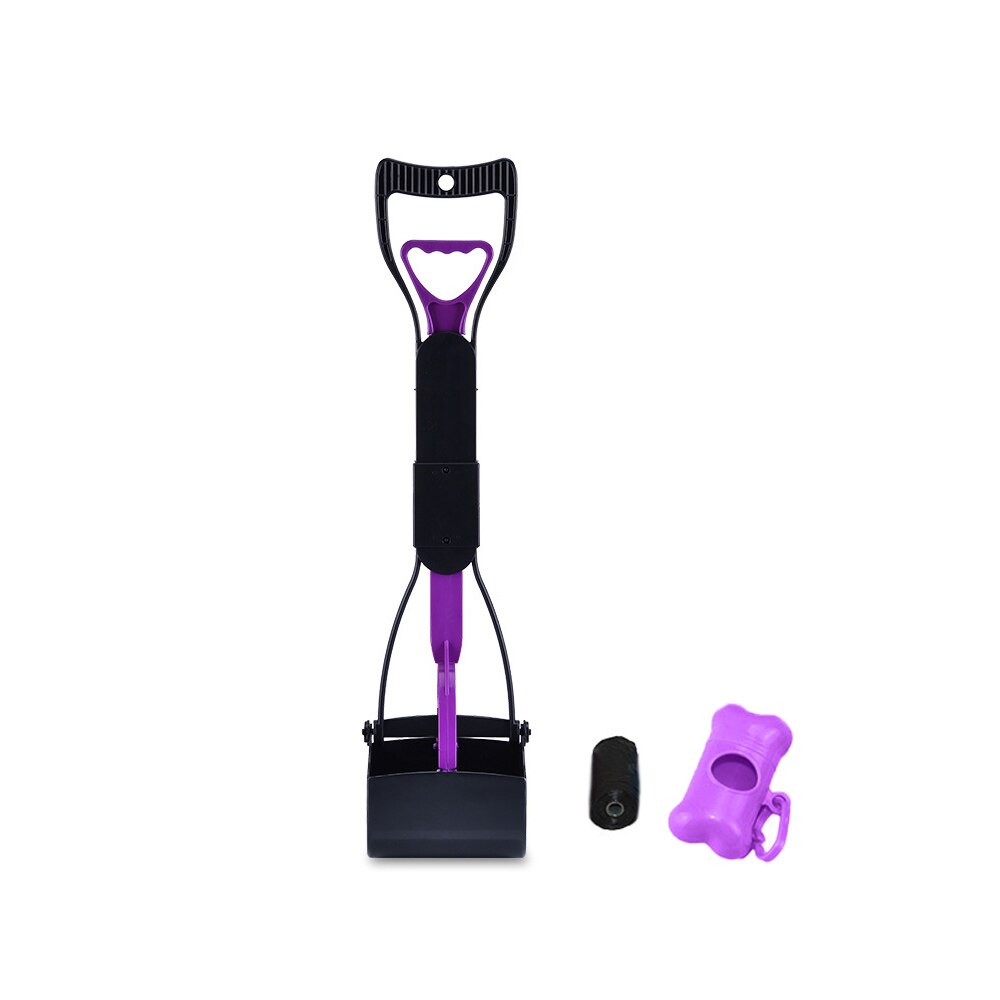 60cm Length Pet Pooper Scooper Long Handle Dog Cat Waste Picker Jaw Poop Scoop Pick Up Clean Waste Cleaning Tools: Purple