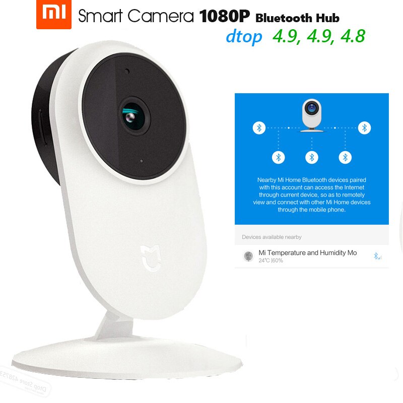 Originele Xiaomi Mijia 1080P Smart Draagbare Web Ip Cam Bluetooth Hub 130 Graden 2.4G/5G Wifi nachtzicht Tf + Nas Mic Speaker