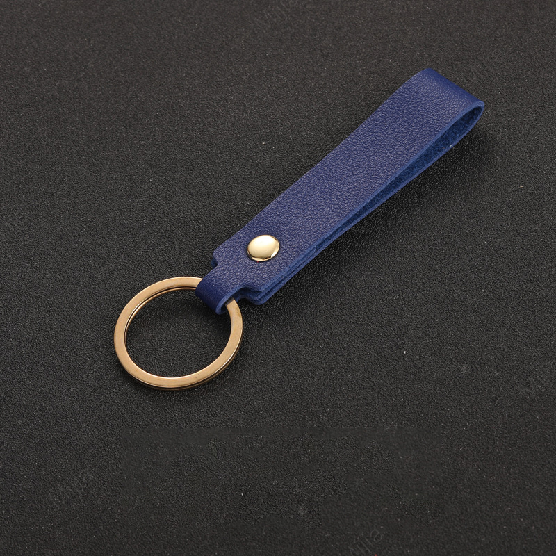 Blank PU Leather Keychain For Men Women Simple Pink Car Key Chains Metal Key Rings Business Party Wedding