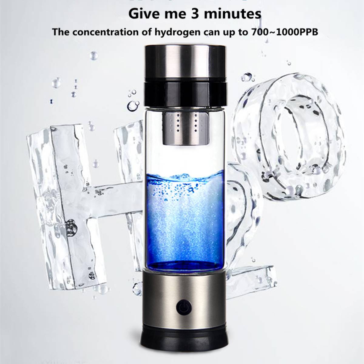 Générateur riche en hydrogène filtre à eau Portable tasse ioniseur H2 PEM hydrogène bouteille alcaline électrolyse boisson hydrogène 500ML