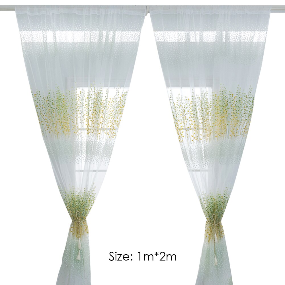 Bedroom Half Shading Window Screen Decor Curve Round Ball Printed Tulle Curtains Home Decoration Polyester Fabric Curtain: D