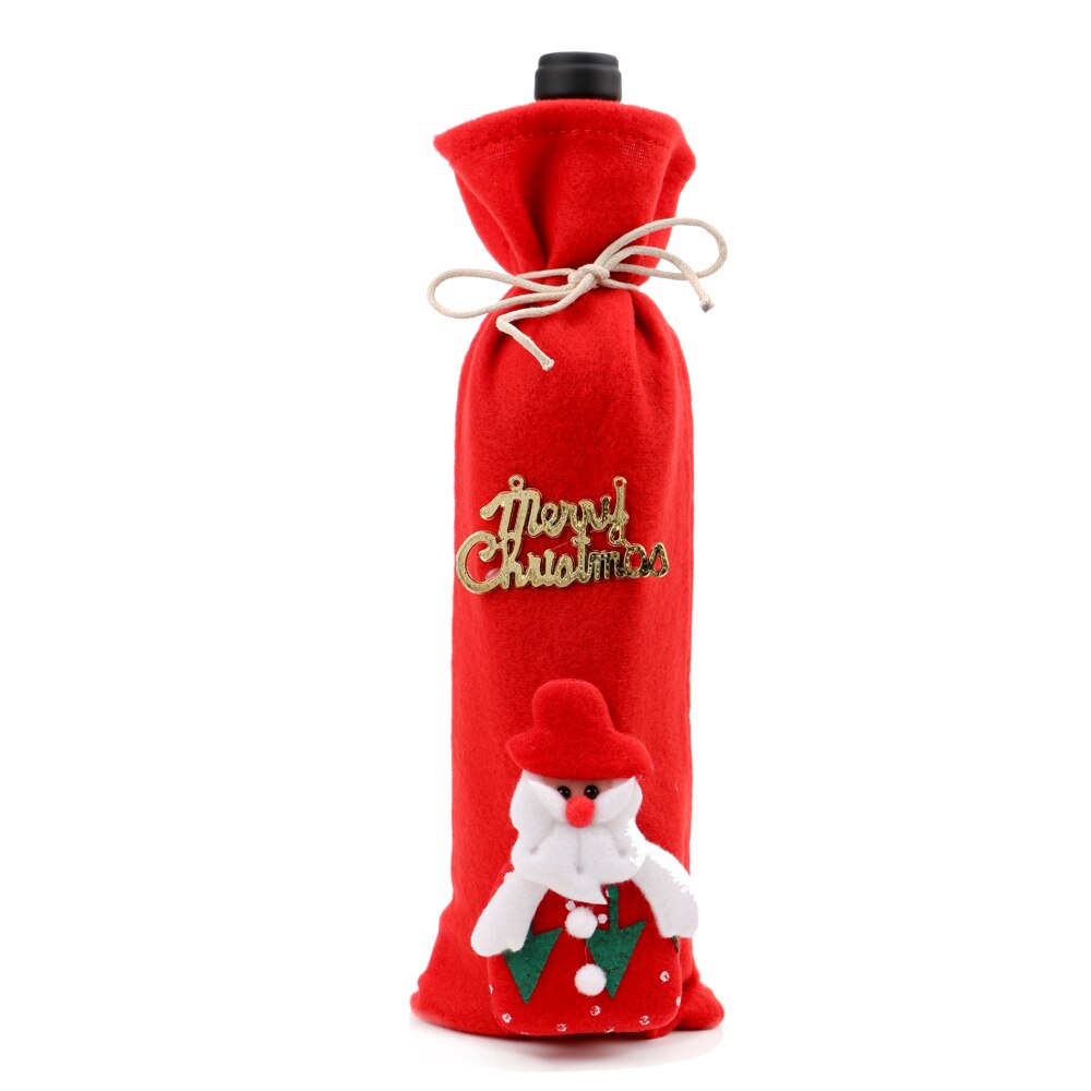Julemand rudolf snemand isbjørn flaske tøj til hjemmet xmas vin flaske taske cover juledekoration: Julemanden
