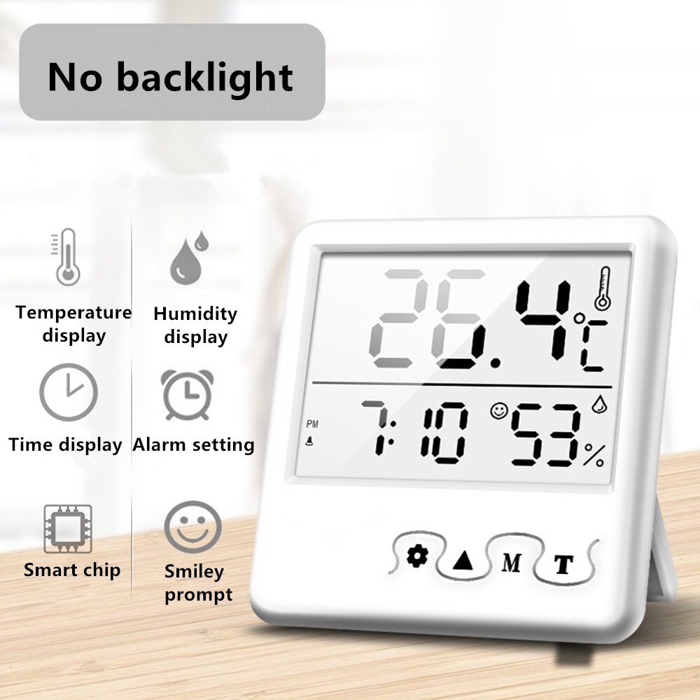 LCD Electronic Digital Temperature Humidity Meter Indoor Outdoor Thermometer Hygrometer Weather Station Clock: MBS-1