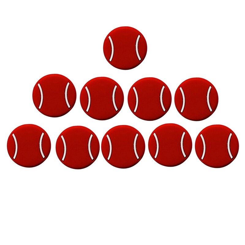 10Pcs Racket Anti Slip Siliconen Indoor Racket Outdoor Sport Tennis Schokdemper Vibration Dampener: Rood
