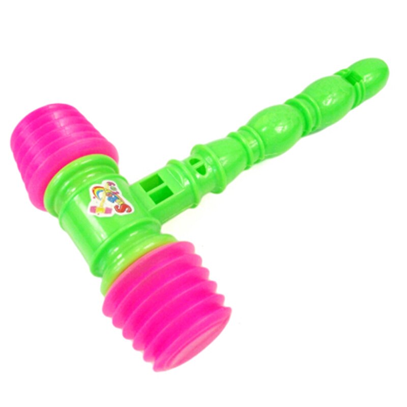Amusant fabricant de bruit 25CM en plastique Durable poignée marteau jouet enfant construit en sifflet enfant en bas âge bébé enfants en plastique bruyant sifflet jouet