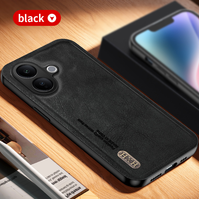 For Vivo V60 Lite 5G Back Cover Skin Feel Shockproof Magnetic Phone PU Leather Case Soft For Vivo V60 Lite: black