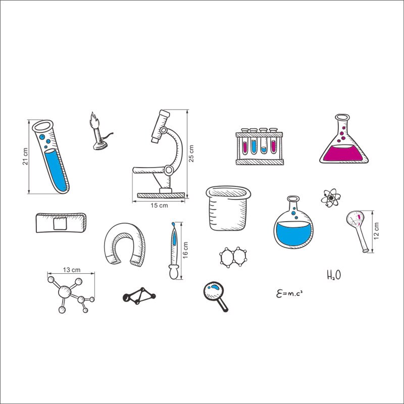 Microscope Room Sticker Microscope Science Scientist Chemistry School labo... – Grandado