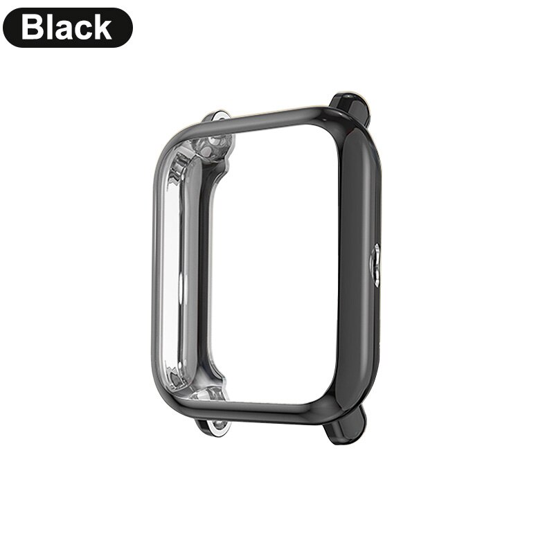 Amazfit Bip U S Lite futerał ochronny z folią do akcesoriów Amazfit GTS 3 2 Mini Bumper TPU obudowa ochronna: Plating Black / Amazfit GTS 2 or 2e