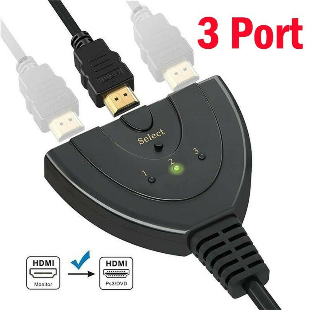 3 Port HDMI Splitter Cable Auto Switcher Adapter 1080P for LCD HDTV PS3 XBOX