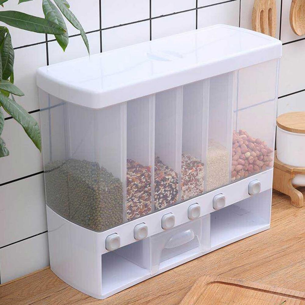 Rack For Rice Wall Mounted Divided Rice & Cereal Dispenser 6 Moi... – Vicedeal