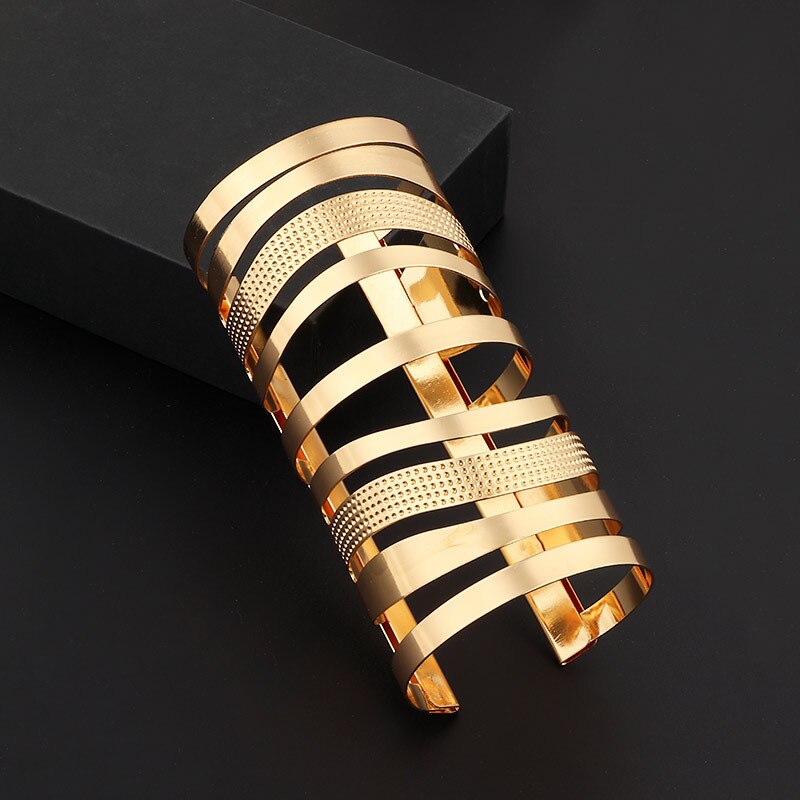 Hollow Wide Cuff Bracelets Bangles For Women Men Alloy Open Big Male Female Bangle Jewelry accesorios mujer