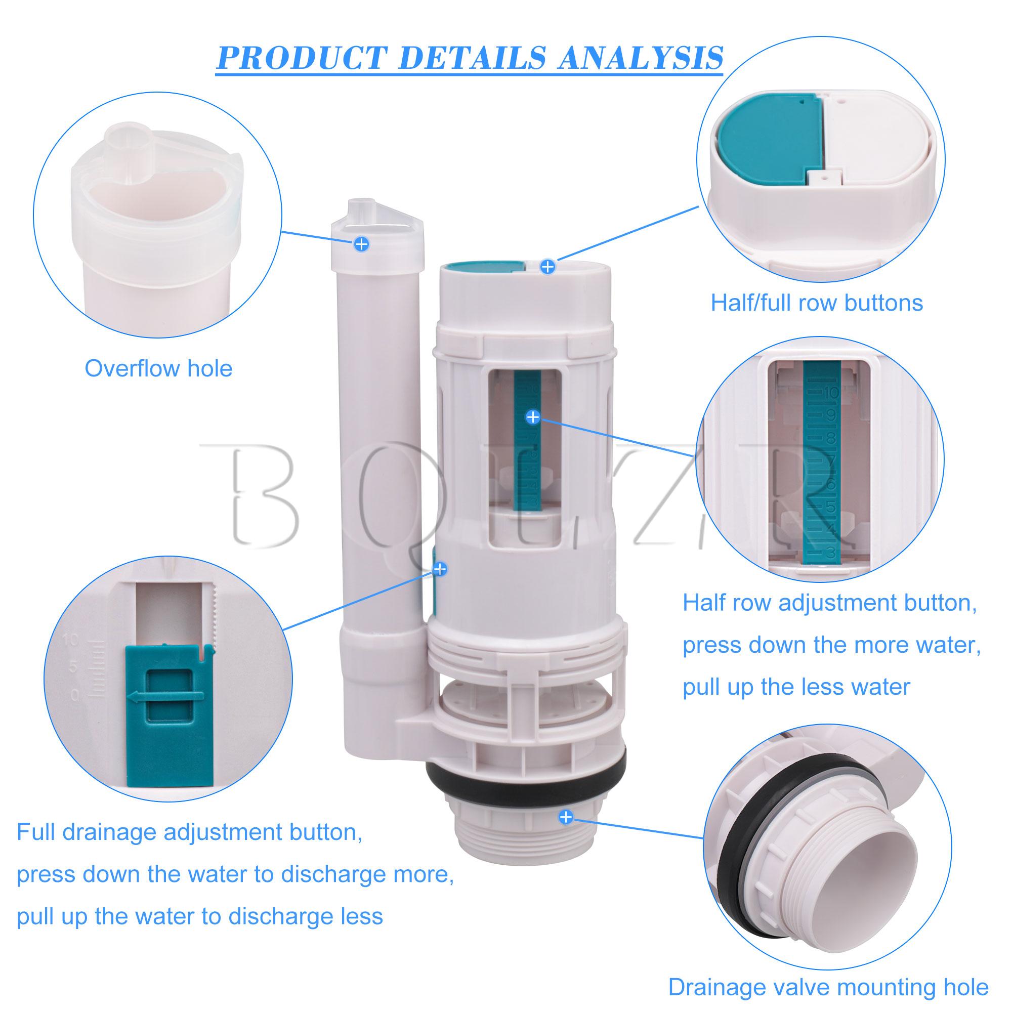 BQLZR Toilet Fittings Cistern Push Button Valve Dual Flush Valve 8.27inch Height