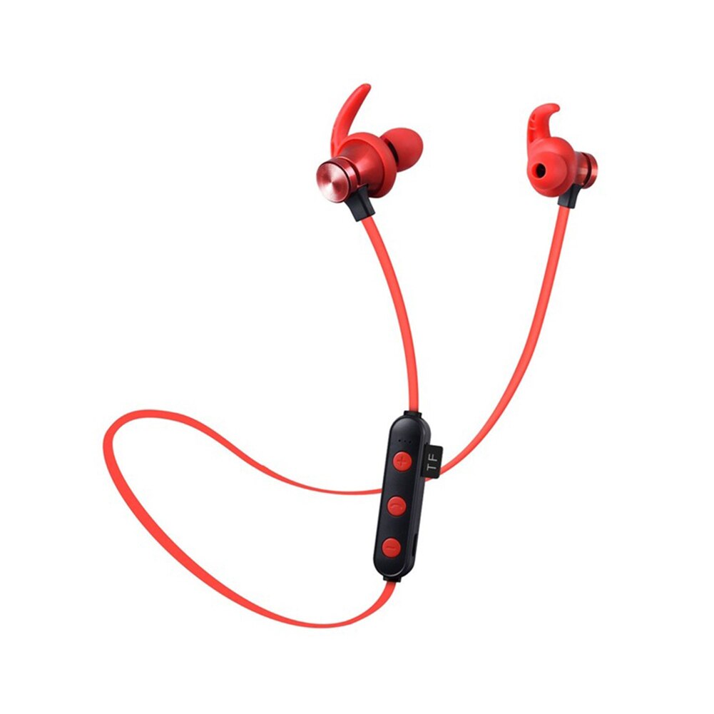 Wireless Bluetooth Earphones Magnetic Sports Running Headset Sport Earbuds Noise Cancellation Headphones For Smartphone Laptop: Red