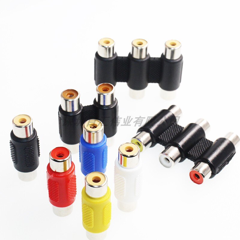 5PCS/LOT Rca Dual Coupler Female To Female Adapter AV Cable Plug 2/10X CCTV Connector Video Audio Single Double Three Connector