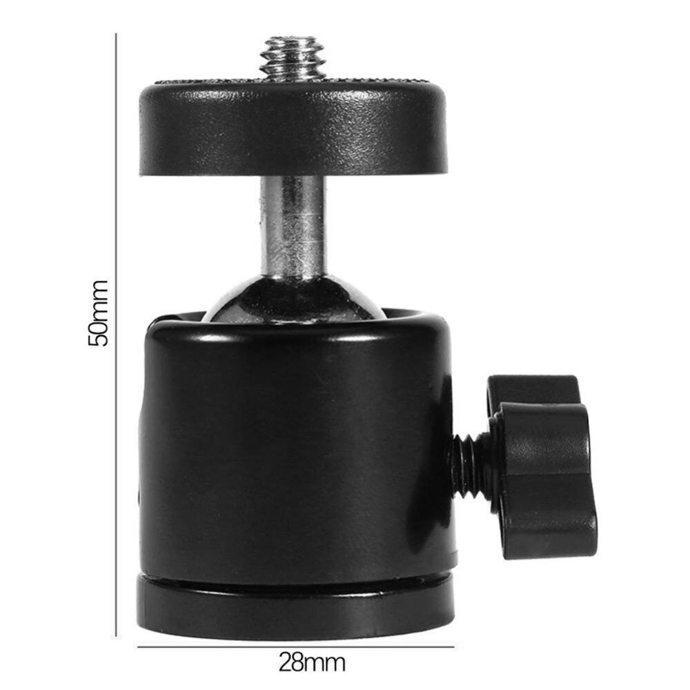Mini cabeza de bola giratoria de 360 grados duradera, tornillo de 1/4 pulgadas, montaje en trípode de cámara DSLR, soporte de bola para luz de Flash/trípode/monopié