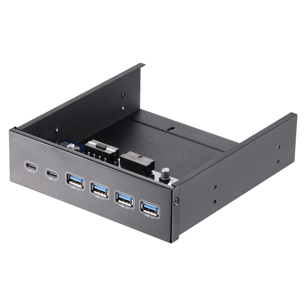 5.25 " front bay usb hub 2-- poorts usb 3.1 & 4-- poorts usb 3.0 hoge snelheid 5 gbps usb hub frontpaneel computerbehuizing optische drive bay