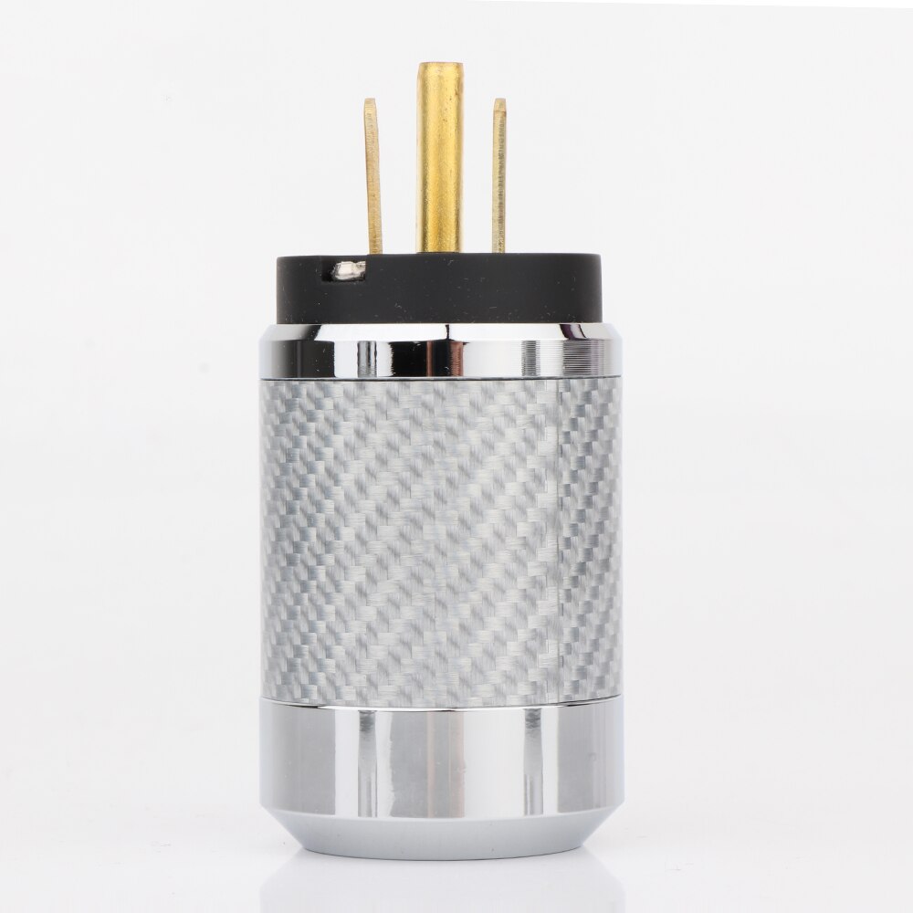 WCF4-G Hi-End Carbon Fiber Gold Plated With gasket US Power Plug IEC Connector Female male Plug HIFI DIY Mains Power Connector: 1 pcs male