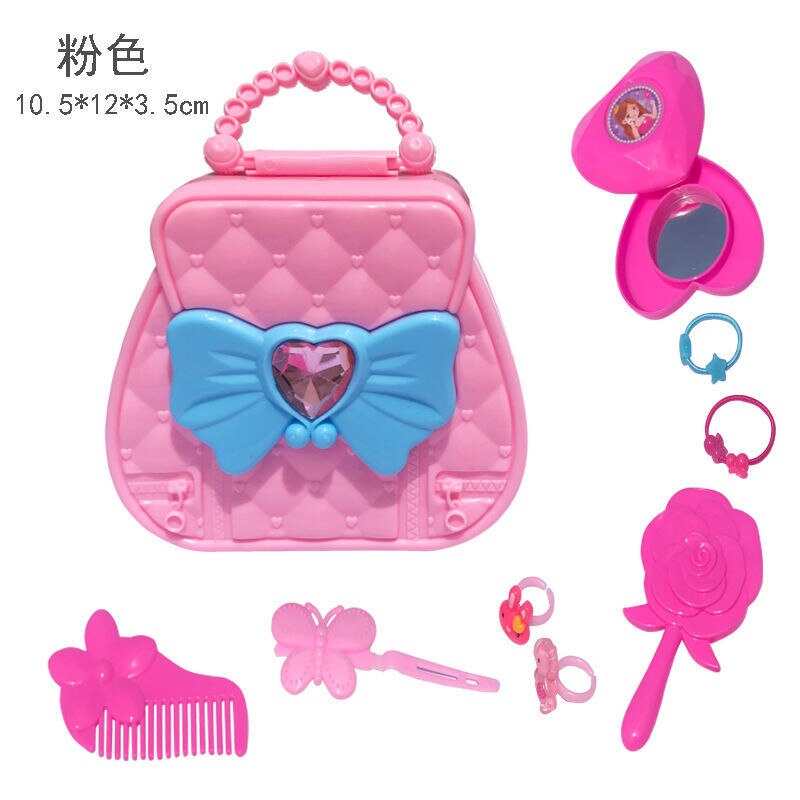 Rosa freundlicher Prinzessin Tasche Mädchen Spielen Haus Handtasche Kleine Mädchen Kosmetik Tasche Nette Mini Tasche Spielzeug für Mädchen: Rosa-B