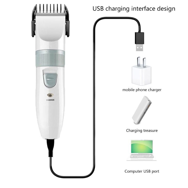 Hårklippare herrtrimmer sax frisör cape kam grooming kit barberare usb laddning sladdlös frisyr klippning
