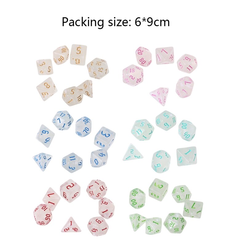 7 pçs resina poliédrica diques para dnd rpg mtg dials mesa de mesa dados jogo de tabuleiro brinquedos h053