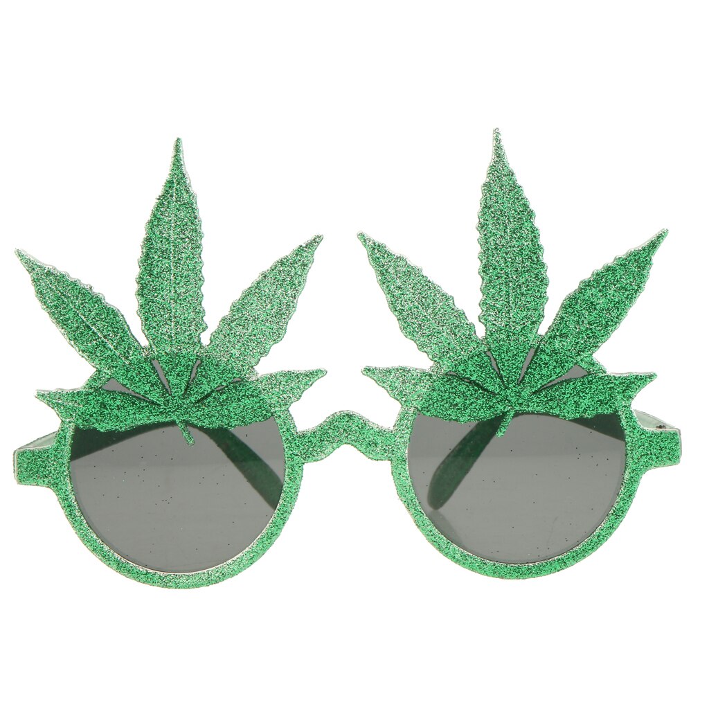 Novedad, gafas de sol de , gafas de sol con hoja de arce verde brillante