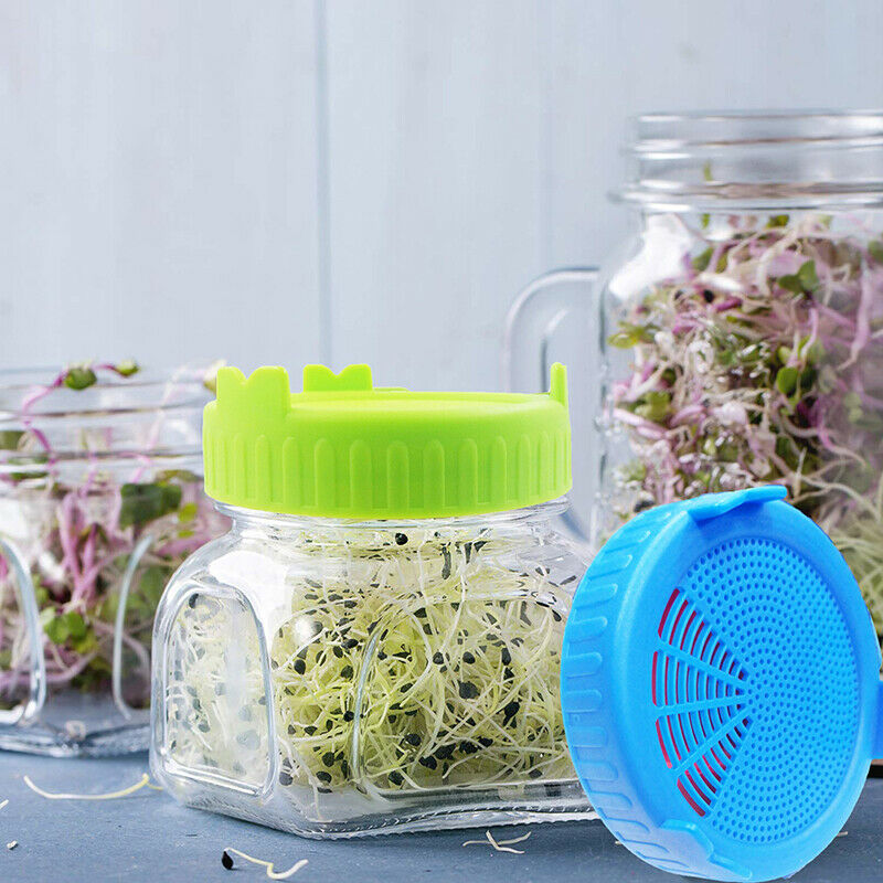 8Pcs Sprouting Lids Vegetable Growing Germination Mesh Sprout Cover Sealing Supplies