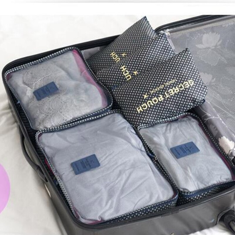 6 Pcs Set Large Capacity Travel Storage Bag with Reinforced Zipper Duvets Sheets Y5JC
