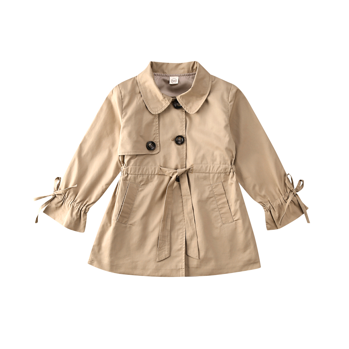 Niño niña chaqueta bebé chico bebé niña chaqueta de viento trinchera botón sólido longitud larga rompevientos Parka abrigo prendas de vestir
