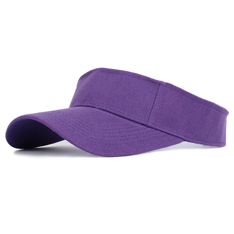 Wuaumx unisex kesä tyhjä silinteri lippalakki miesten naisten juoksu tennis golf visiiri hattu kiinteä snapback lippis 15 väriä: Violetti