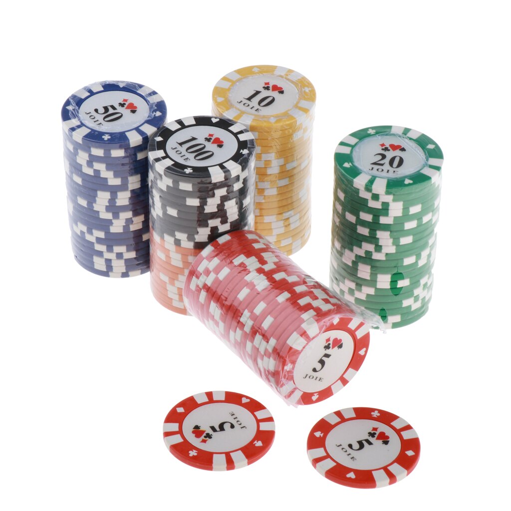 100x Zählen Zähler Poker Chips mit 5,10, 20,50, 100 Stückelung einstellen