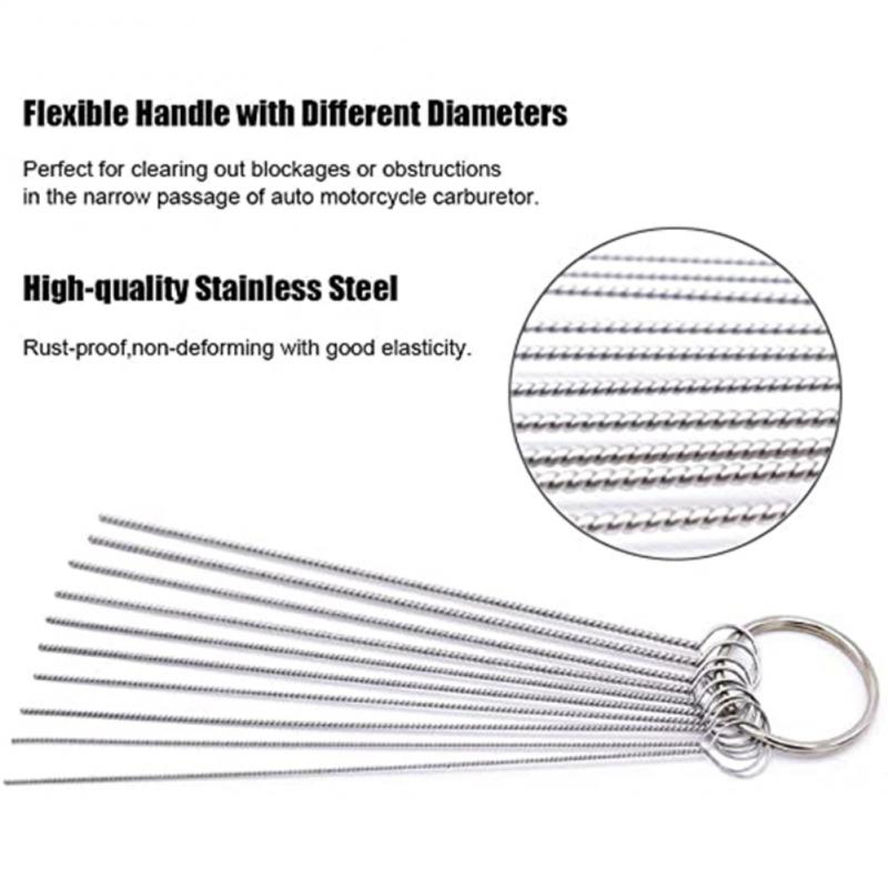 Car Motorcycle Carburetor Cleaning Kit Carburetor Carbon Dirt Jet Remove Cleaning Needles Brushes Cleaner Tools Fit For ATV