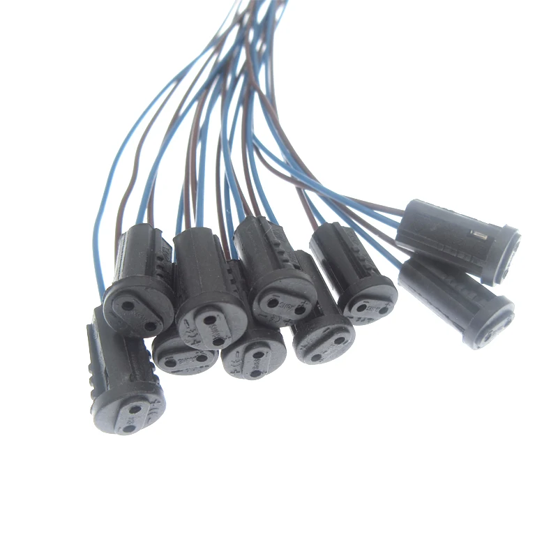 10-50 Uds casquillo de lámpara G4, 10cm 20cm 30cm 50cm 100cm blanco negro 12V 220V G4 portalámparas para bombilla halógena de cristal LED