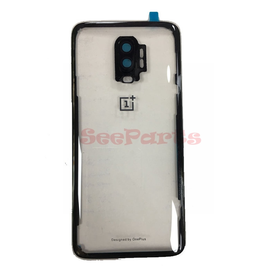 Capa da bateria para oneplus 6, cobertura da caixa de vidro traseira da caixa da porta traseira da caixa para oneplus 1 + 6 6t com lente da câmera
