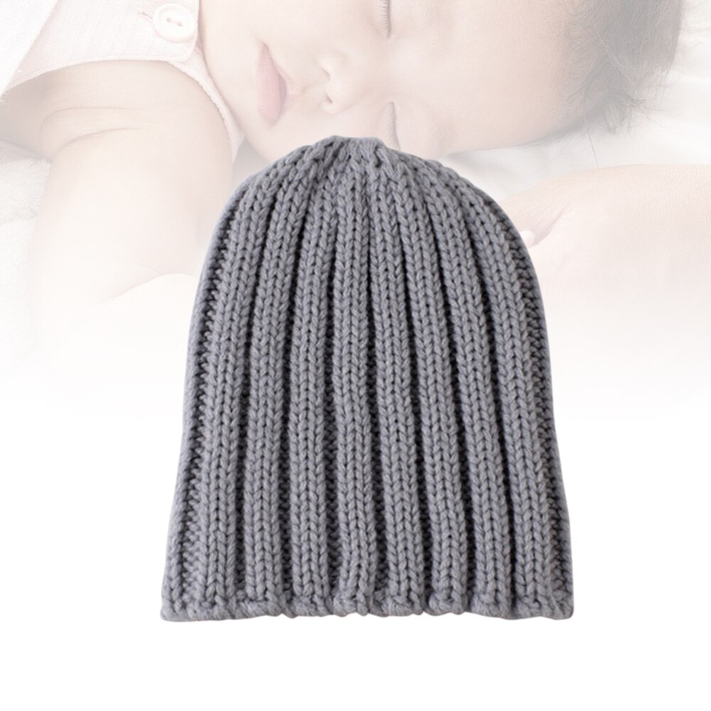 Warm Hoofdtooi Winter Gebreide Muts Haak Beanie Cap Acryl Fiber Hoed Voor Baby Kinderen (Wit): Grey