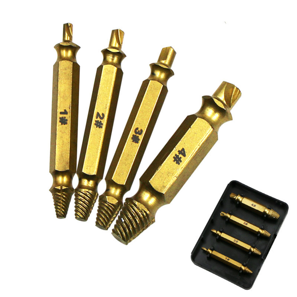 HSS 4341 sdouble ended damaged screw extractor or broken breakage heads crew extractors wood bolts remover extract drill Tools