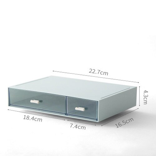 Empilable grande capacité boîte de rangement cosmétique maquillage tiroir organisateur bijoux maquillage conteneur bureau articles divers boîte de rangement: Green-B
