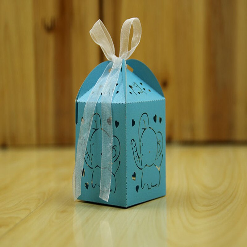Tegneserie elefant 50 stk souvenirs baby shower fødselsdagsfest dekoration fest forsyninger slik æske chokolade æske til gæster