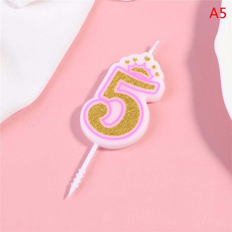 0-9 Nummer Verjaardag Kroon Kaarsen Leeftijd 0-9 Kind Verjaardag Feestartikelen Kaars Decoratie Cake Kaarsen: 5