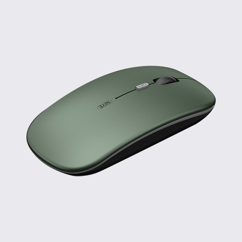 Rechargeable Wireless Bluetooth Mouse 2.4GHz Ultra-thin Mini Office Mute Mouse Gaming Portable Three-Block DPI Optical Mouse: SM5 Green Mouse