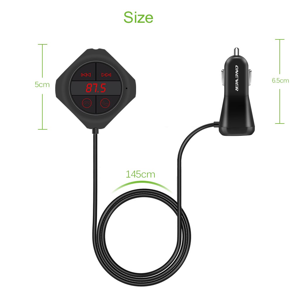 6- -in- -1 handsfree-langaton bluetooth fm-lähetin modulaattori autoon  mp3 soitin tf/sd muistikortti usb lcd autotarvikkeet