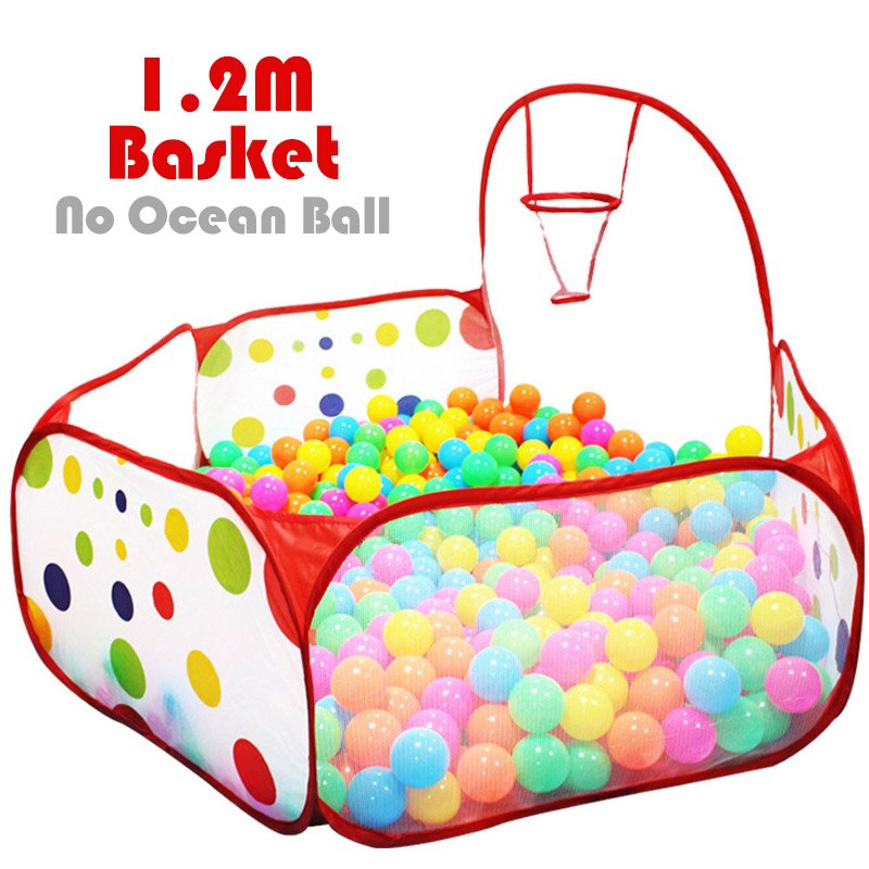 Ozean Ball Pit Baby Laufstall Kinder Spielzeug Zelt Ball Pool mit Korb Outdoor Spielzeug für Kinder Ballenbak: 1.2m with basket