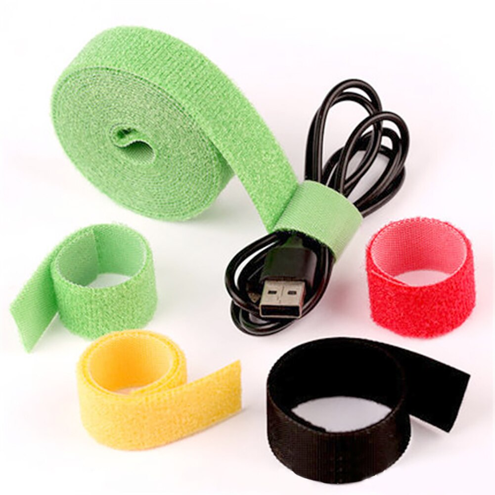 Herbruikbare 5M/Roll Kleur Kabel Zelfklevende Sluiting Tape Sterke Haken Draad Organisator Loop Tie Magic Tape Diy accessoires