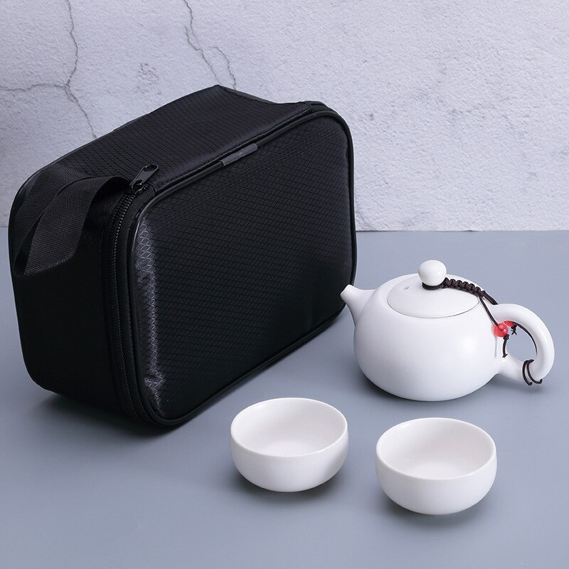 Untioor Keramische Theepot Outdoor Reizen Kung Fu Theepot Zak Reizen Set Chinese Thee Set Draagbare Thee Set Voor Verjaardag Bruiloft: B