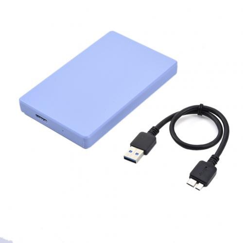 2.5 tommer sata til usb hdd ssd harddisk kabinet kabinet sata usb 3.0 usb 2.0 bærbar ssd disk boks 5 gbps ekstern harddisk kabinet: Blå
