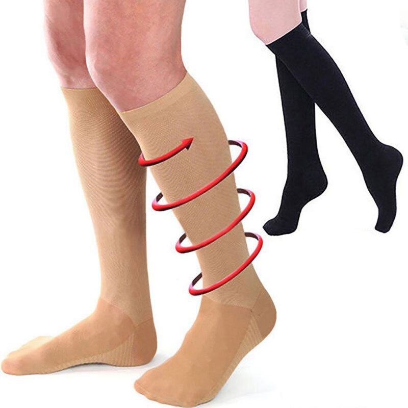 Compression Stockings Stretch Pressure Nylon Varicose Vein Stocking Leg Relief Pain Pain Knee High Support Thigh-High