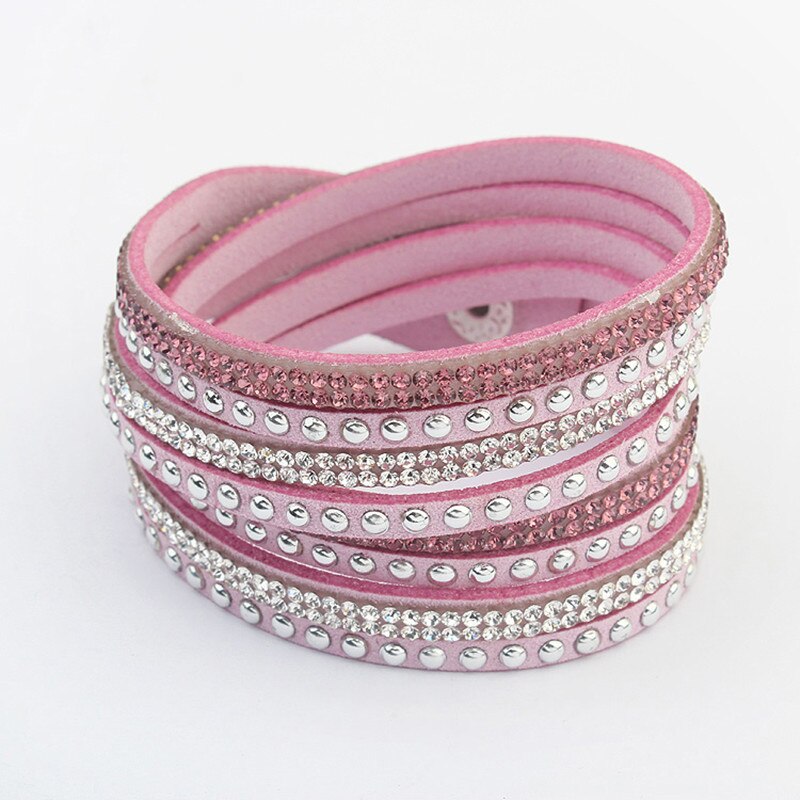 F&U Famous Brand Bracelets Crystal Rivet Multilayers Bracelets Little Swan Brand Different Color Bracelets for Women