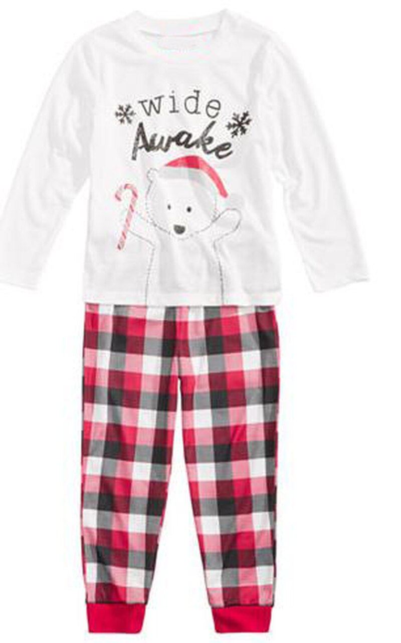 Ensemble pyjama réveil ours pour noël, vêtements assortis pour famille, noël, payé rouge pour maman et moi